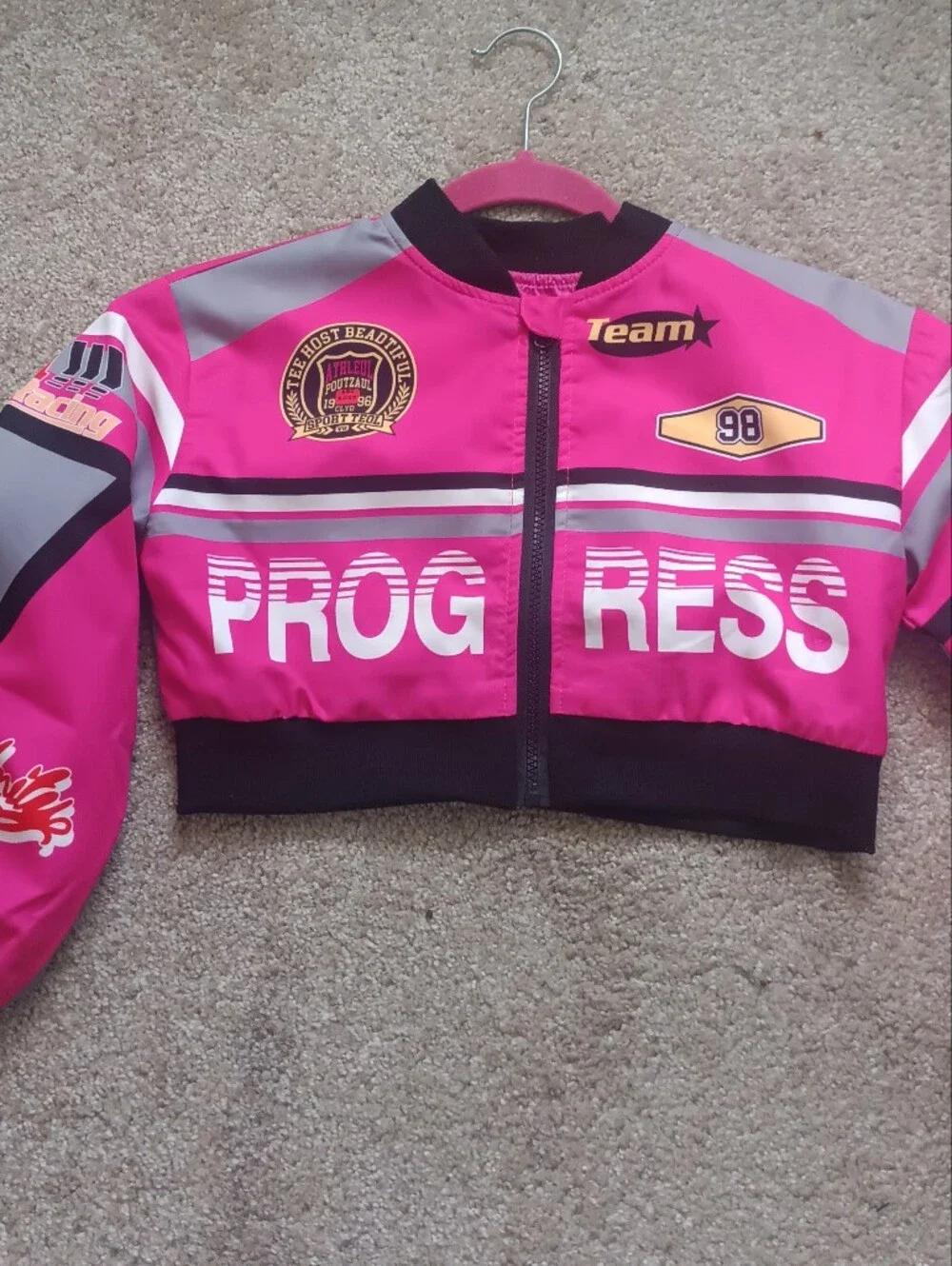 Kids' Pink & Gray Team Graphic Jacket - Brand